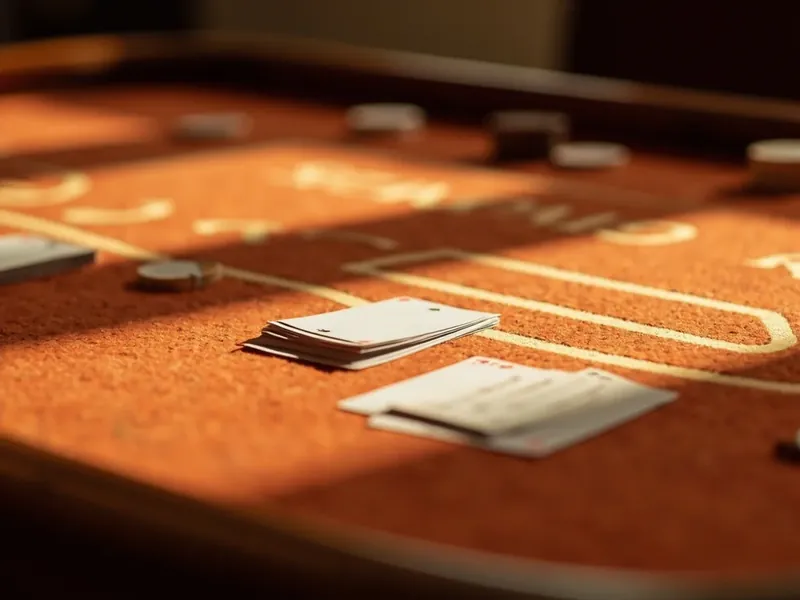 Deals rummy table with a single discard pile visible