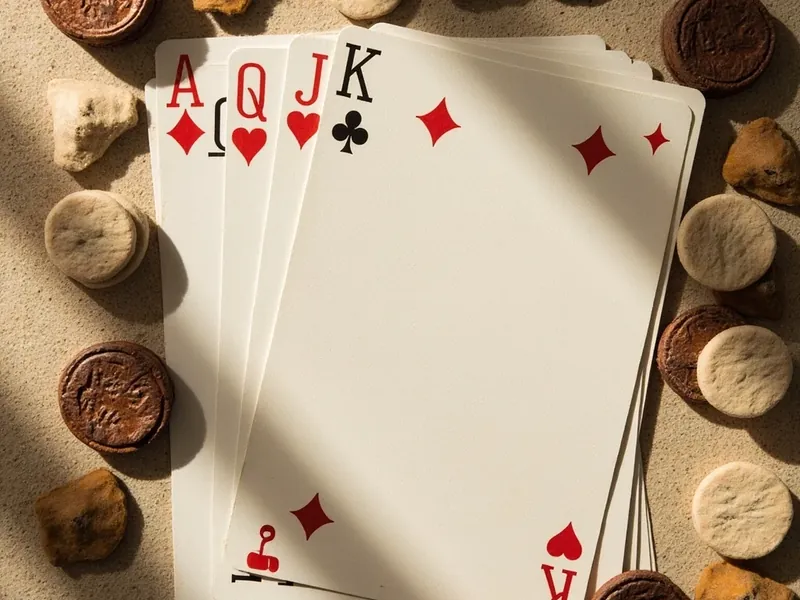 Thirteen-card rummy hand spread out